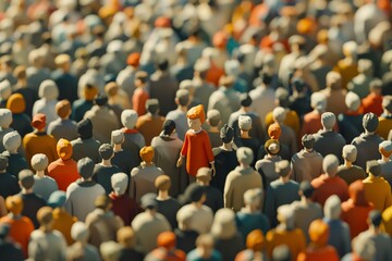 Fototapeta premium A crowd of diverse individuals showcasing various styles and emotions.