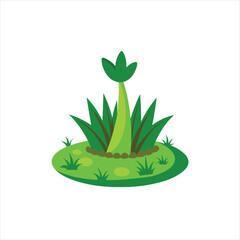  Green Grass Icon Vector Illustration for Web Design