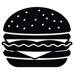 Hamburger Silhouette Vector Illustration