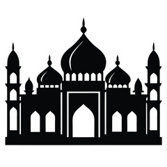 Persian Palace Silhouette Vector Illustration