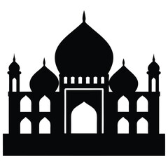 Persian Palace Silhouette Vector Illustration