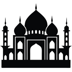 Persian Palace Silhouette Vector Illustration