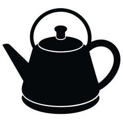 Tea Kettle Silhouette Vector Illustration