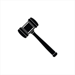  Isolated Gavel Silhouette Vector Illustration on White