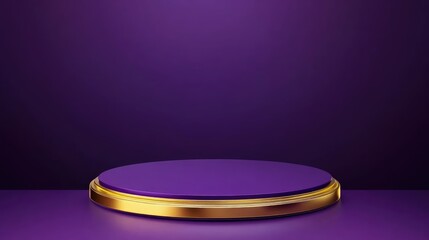 Purple round podium on purple background