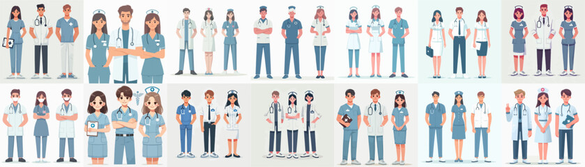 Three medical personnel pose standing