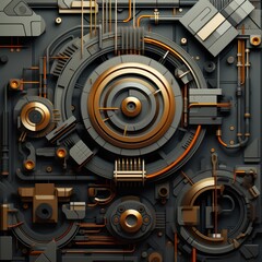Industrial Abstract Background Featuring Metal Gears, and Mechanical Elements for Innovative Design Projects