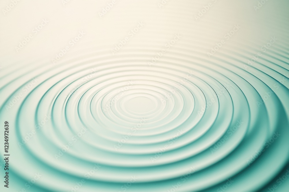 Fototapete circles of water create ripples on a calm surface during serene daylight hours. generative ai