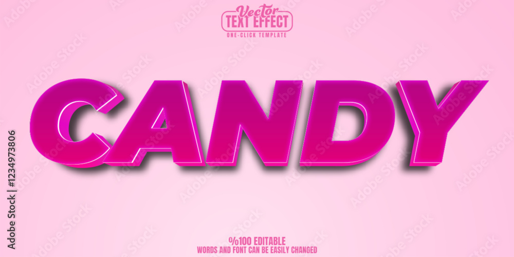 Poster candy editable text effect, customizable sweet and sugar 3d font style