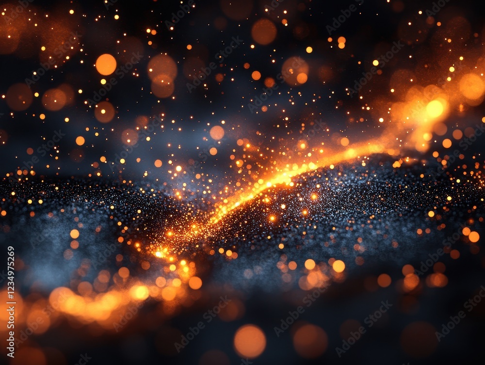 Poster a mesmerizing display of glowing particles and shimmering textures.