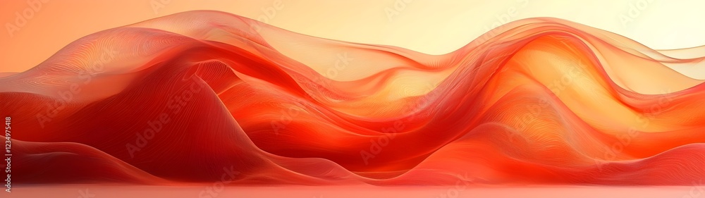 Poster stunning abstract waves of soft orange and red flowing seamlessly, creating a sense of motion and wa