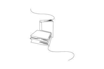 Book continuous line drawing