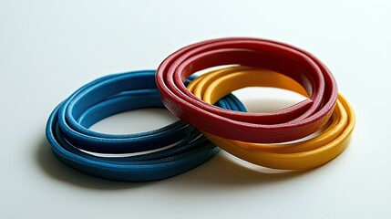 Naklejka premium Intertwined Colorful Rings Abstract Design