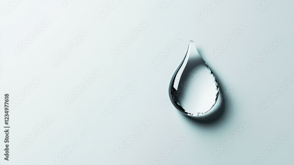 Poster a single teardrop rests on a smooth surface