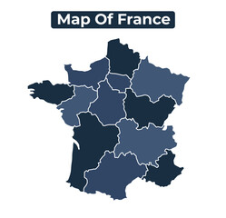 Map of France political map regions vector illustration