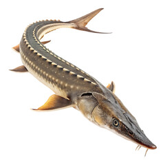 Adriatic sturgeon in transparent background