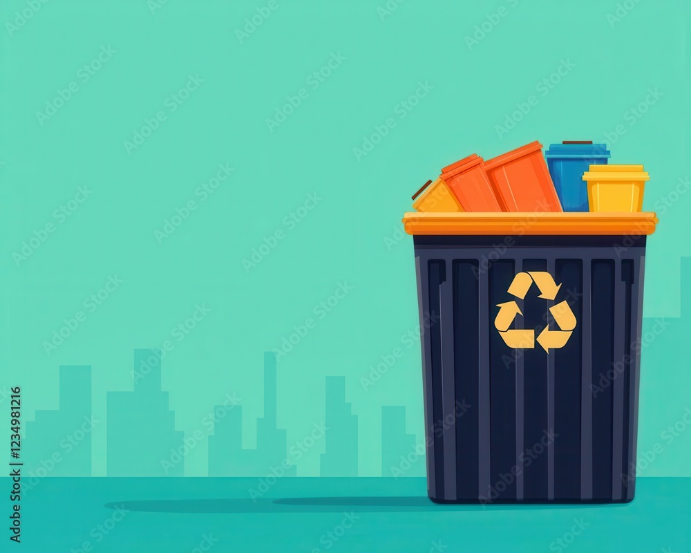 Aufkleber smart waste management tracking waste production and optimizing recycling processes with iot sensors