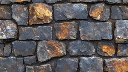 Obraz premium Dark and Light Brown Stone Wall Texture