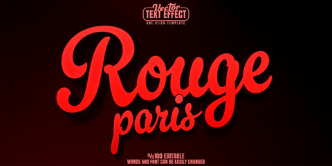 Rouge editable text effect, customizable red and sexy 3d font style