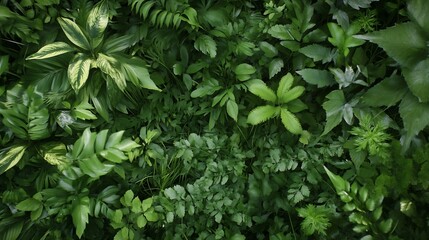 Lush Verdant Foliage in Dense Forest Canopy Aerial View Capturing Natural Greenery : Generative AI