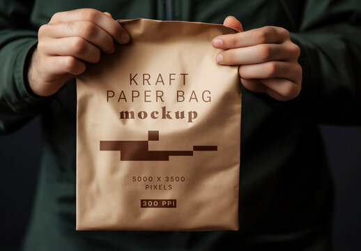 Kraft Paper Food Bag Mockup for Design and Branding Projects