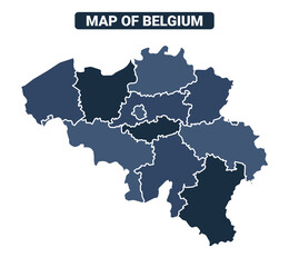 Map of Belgium political map regions vector illustration