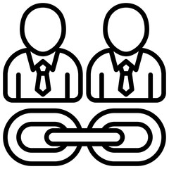 Relation Human Resource and Employment Icon Line Vector Design