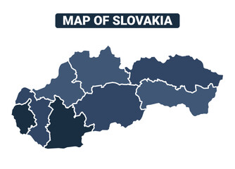 Map of Slovakia political map regions vector illustration