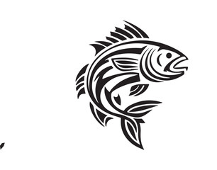 Fish vector silhouette design on white background