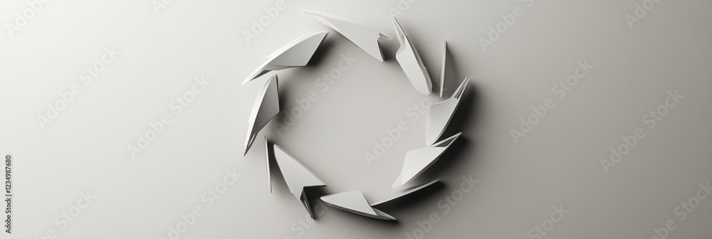 Aufkleber Innovative paper design forms a circular pattern on a smooth surface. Generative AI