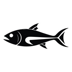 Obraz premium Fish vector silhouette design on white background
