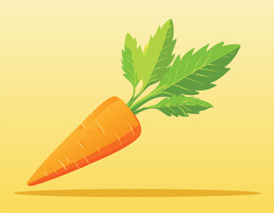 carrot with leaves vector flat design,,,