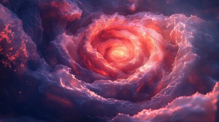 Glowing Rose Shaped Nebula Cosmic Formation