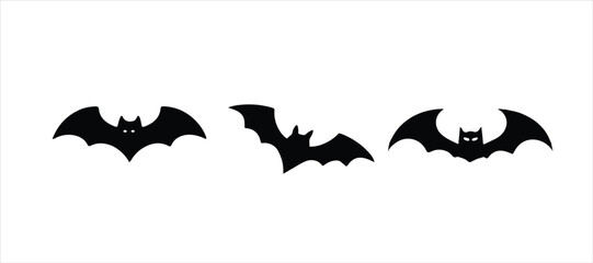 Fototapeta premium Bats vector set on white background. bat illustration icon.