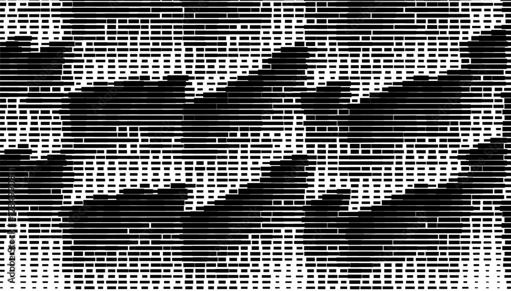 Poster black and white transition pattern with halftone effect. smooth transition of geometric pattern. vec