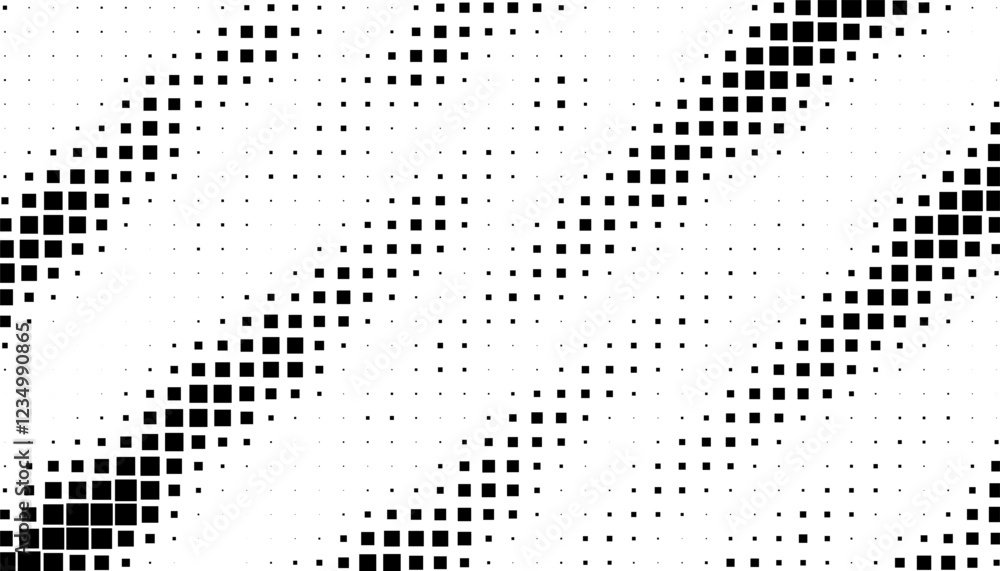 Poster black and white transition pattern of halftone effect. pixel motion pattern for sporty background an
