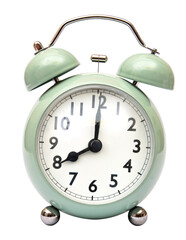 Green color Alarm clock isolated with no background PNG