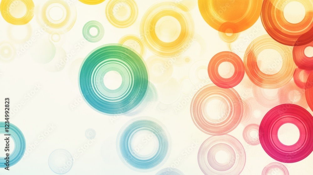 Poster Colorful abstract circles create a vibrant background for design projects and creative works. Generative AI