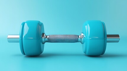 Obraz premium Blue neoprene-coated dumbbells for fitness and strength training