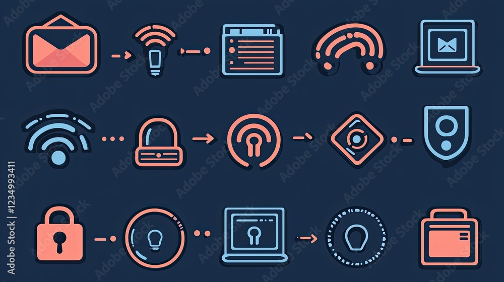 Aufkleber a visual representation of secure online data transmission