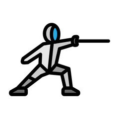Fencing Vector Filled Icon Design