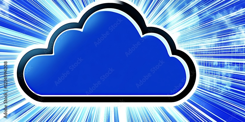 Poster blue cloud computing digital technology abstract background graphic design illustration web data