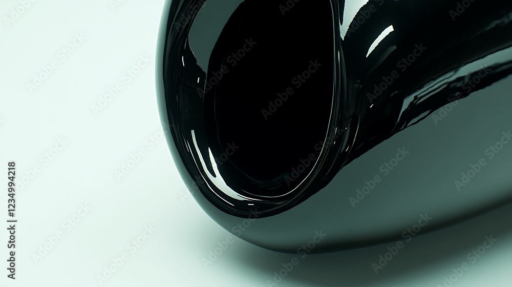 Poster abstract black glossy object form design