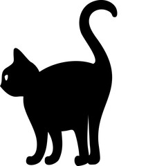 black vector image of cat silhouette