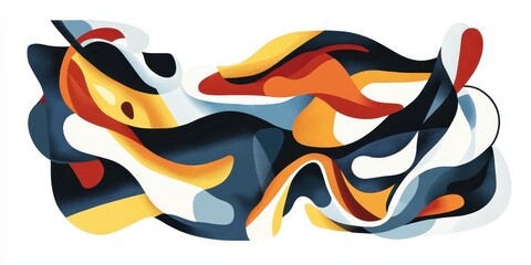 Abstract Colorful Swirling Fluid Forms Design
