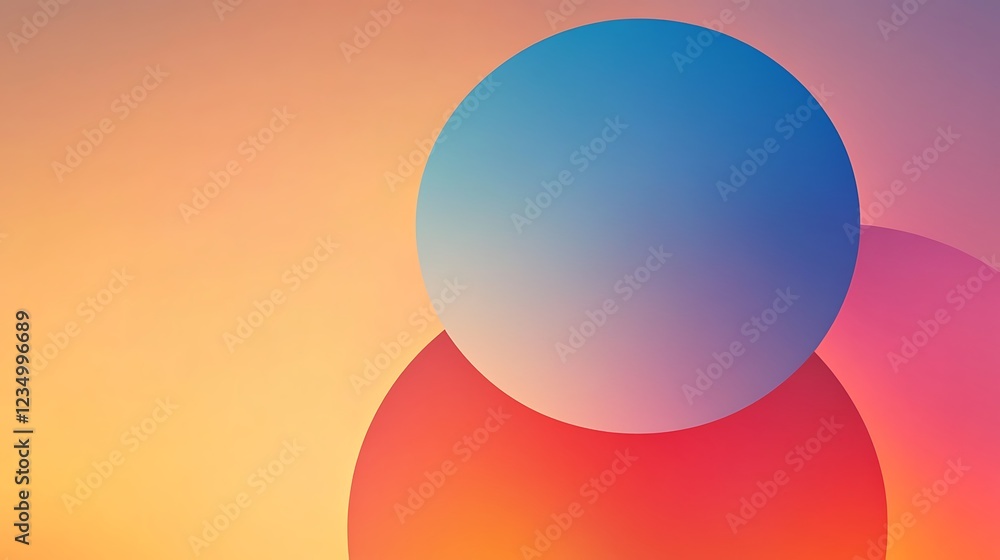 Aufkleber abstract gradient circles overlapping soft hues