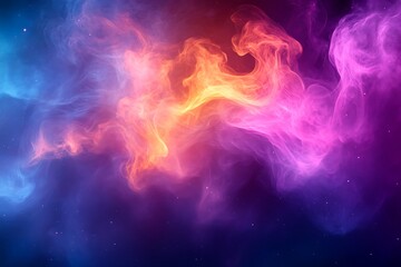 Fototapeta premium Abstract Cosmic Nebula Swirling Colorful Clouds