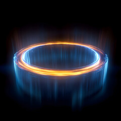 A stage with a circular platform in the center.