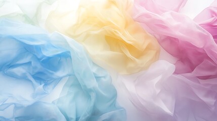 Fototapeta premium Delicate Pastel Organza Fabric Swirls in Soft Light : Generative AI