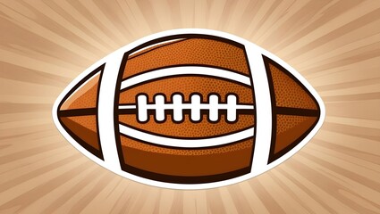 Dynamic American Football in Brown Background